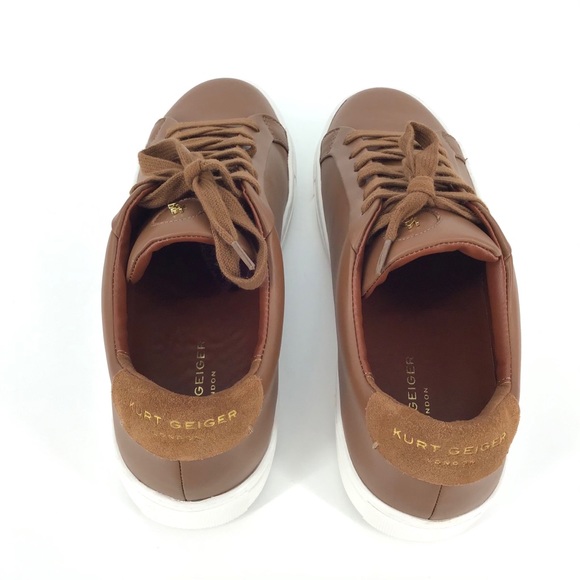 Kurt Geiger London NWOT Tan Leather Trainers, M7/W9 - Picture 3 of 16